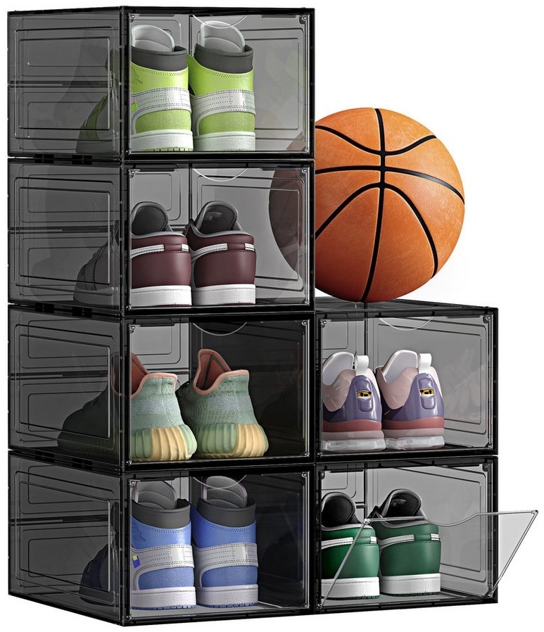 Songmics Schuhbox Schuh-Organizer (6 St), aus Kunststoff, durchsichtig