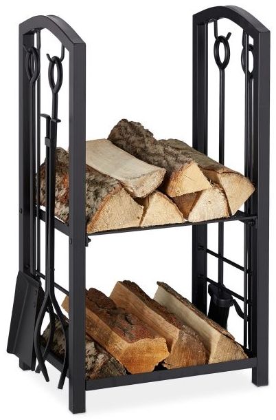 Kaminholzregal mit Besteck 10028783