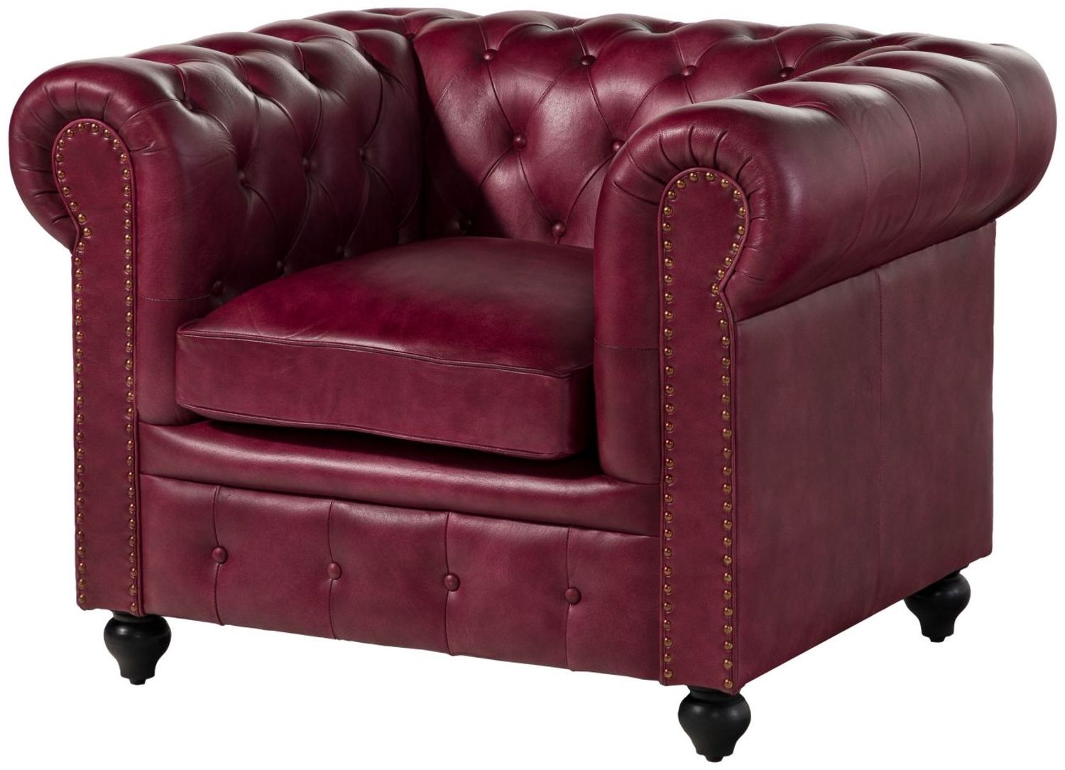 Sessel Echtleder 105x82x75 rot CHESTERFIELD #402