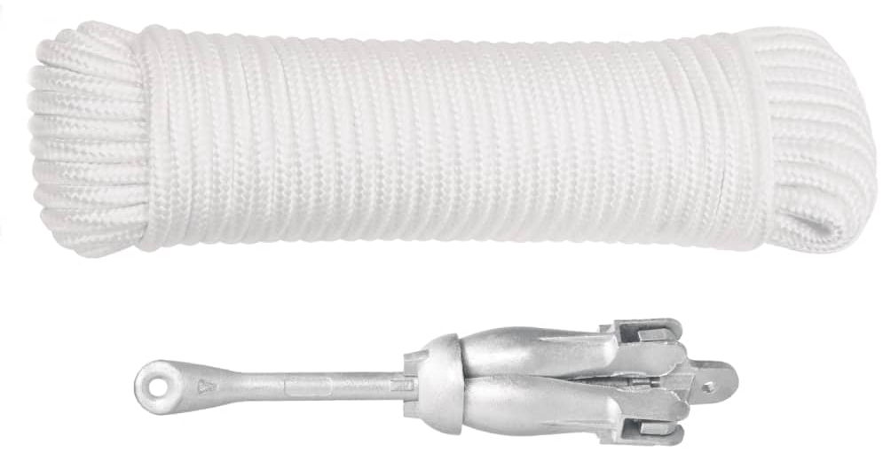 vidaXL Klappanker mit Seil Silbern 1,5 kg Temperguss 94284