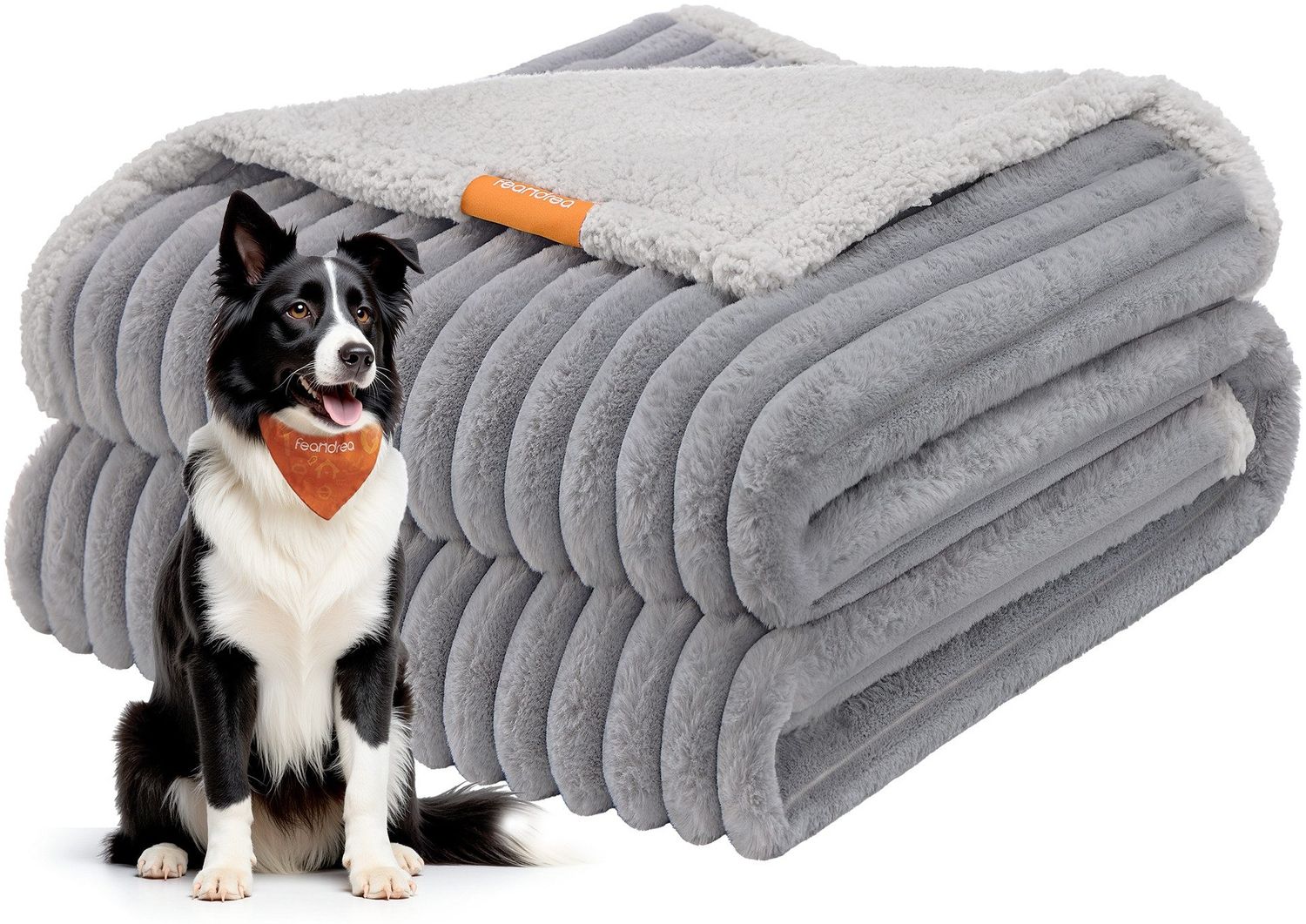 Feandrea Hundedecke, wasserdichte Decke, XL, 152 x 127 cm, für mittelgroße, große Hunde, beidseitig verwendbar, Hundesofa waschbar, taubengrau-hellgrau PPBDE036G01