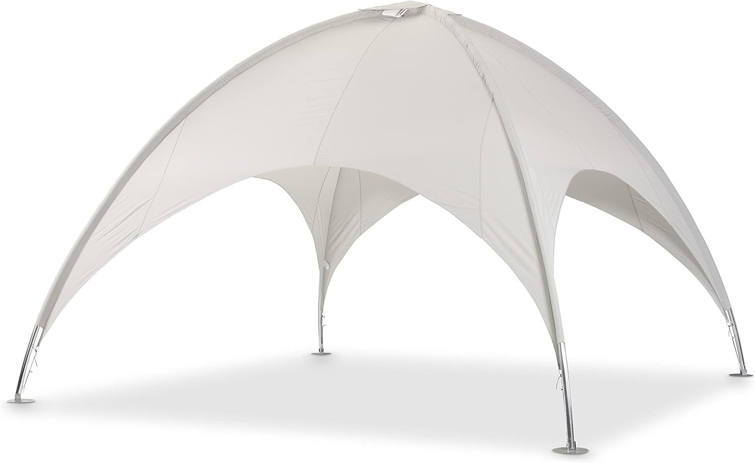LECO Kuppelzelt mit vollverzinktem Stahlrohrgestell, Polyester lichtgrau, 5x5 m