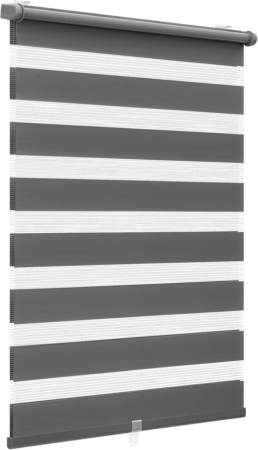 Sekey Doppelrollo Klemmfix ohne Bohren Doppelrollo Duo Rollo Schnurlos Rollo Faltrollo 80x100 cm, Dunkelgrau