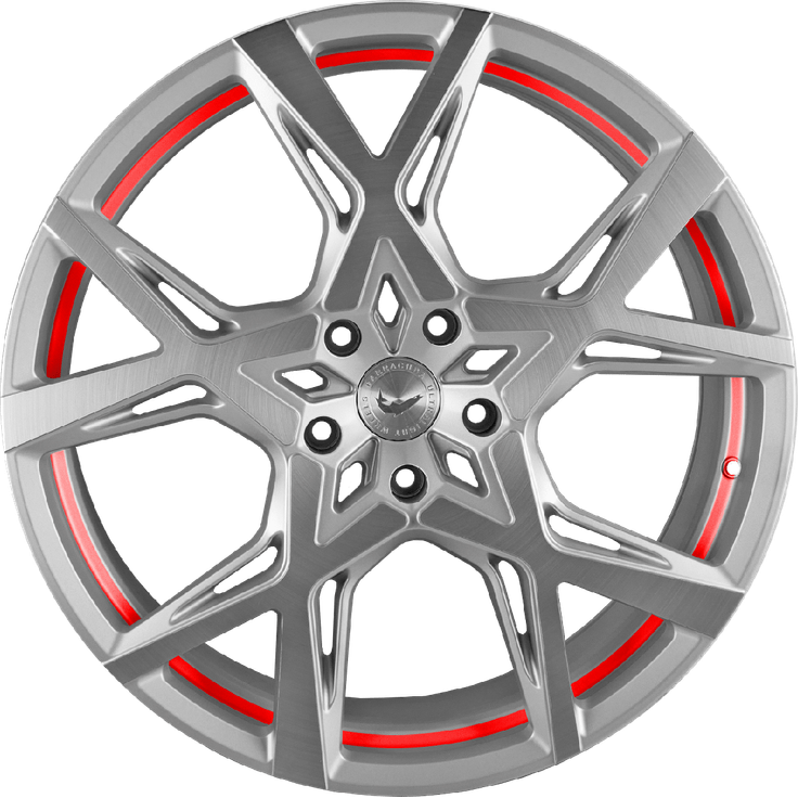 Barracuda Project X Silver-brushed-Surface Undercut Trimline Red 22"