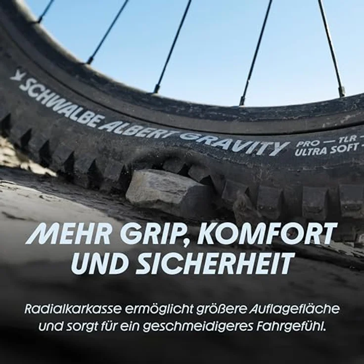 Schwalbe Albert Gravity Pro, Faltreifen für Mountainbiking, 27.5 x 2.50, optimiertes Profil mit Stollen für maximale Kontrolle, E-Bike kompatibel bis 45 km/h – Bild 3
