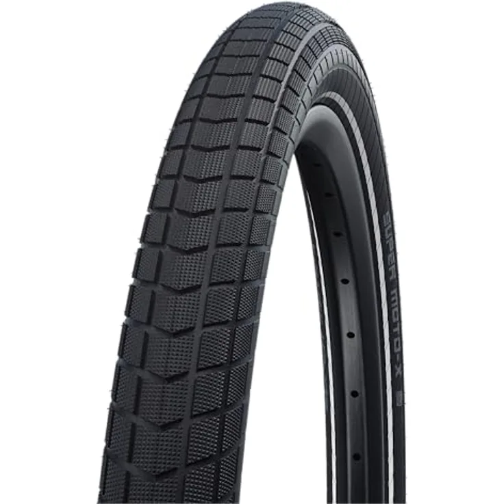 Schwalbe SuperMoto-X, Veloreifen 27.5 x 2.80 Zoll (70-584) mit Pannenschutz, für E-Bikes bis 50 km/h, SnakeSkin Technik