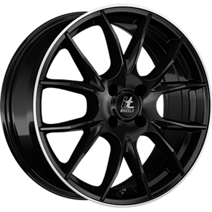 it Wheels Kira Gloss Black Polished Lip 17"