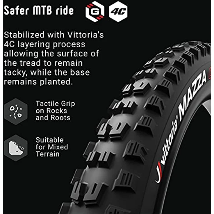 Vittoria Mazza Enduro 29", Veloreifen 60-622, Tubeless Ready, 120-TPI-Nylonkonstruktion, hervorragender Grip und Kontrolle – Bild 6