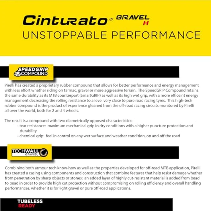 Pirelli Cinturato Gravel Hard Terrain, Veloreifen 28 x 1.35 (35-622) mit SpeedGRIP Compound und hohem Durchstichschutz, schwarz – Bild 6