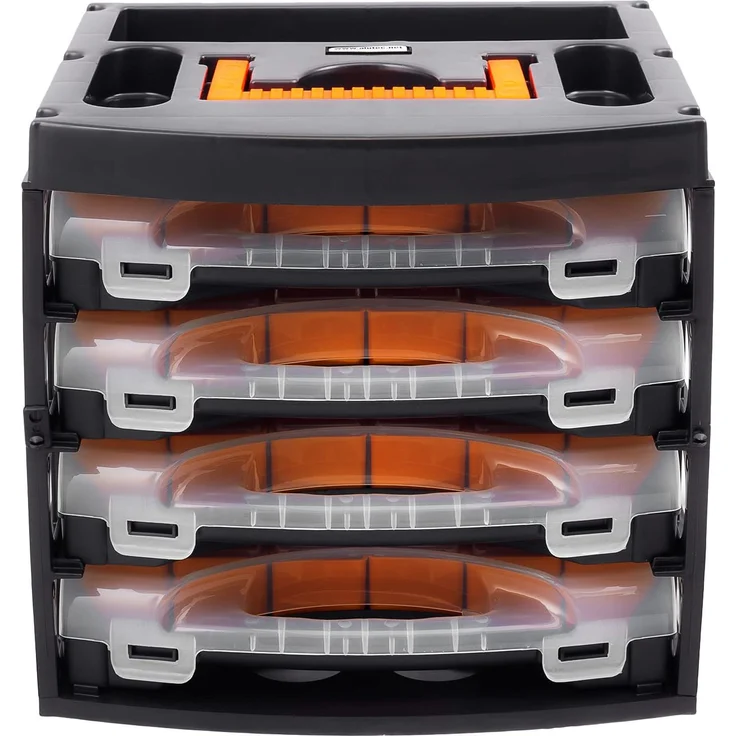 Alutec Sortimentskoffer-Set, variable Unterteilung 1St., schwarz-orange – Bild 2