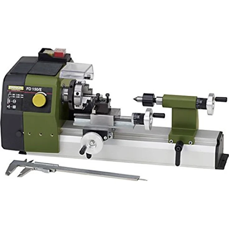 PROXXON Feindrehmaschine FD 150-E, präzise Drehbank mit 2-stufigem Riemenantrieb, Geschwindigkeitsregelung, Spindeldrehzahlen bis 5.000-min, Art.-Nr. 24150 – Bild 1