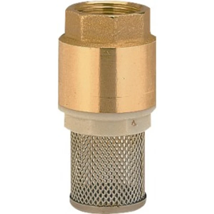 Gardena Messing-Fußventil: Rückschlagventil, 33.3 mm (G 1 Zoll)-Gewinde zum Anschluss an Pumpen, inklusive Saugkorb, Ventilkegel und Dichtung (7221-20) – Bild 1