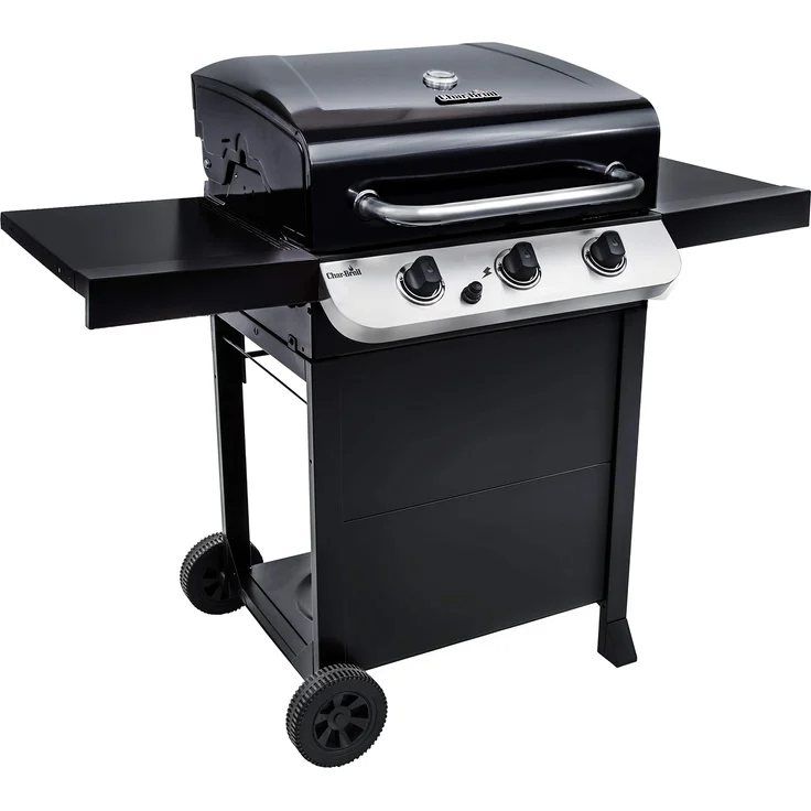 Char-Broil 310 B Convective Gasgrill, 3 Brenner, schwarz, mit Deckelthermometer, mit Warmhalterost – Bild 1