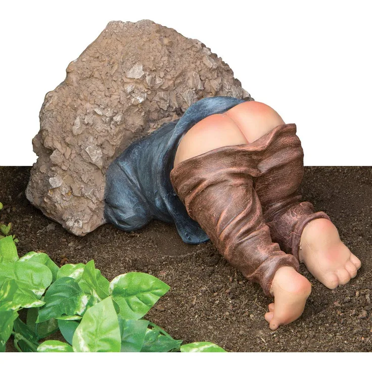 Bits and Pieces - Der Kleine Buddler - Gartenzwerg - Lustiges Gartendeko - Kunstharz
