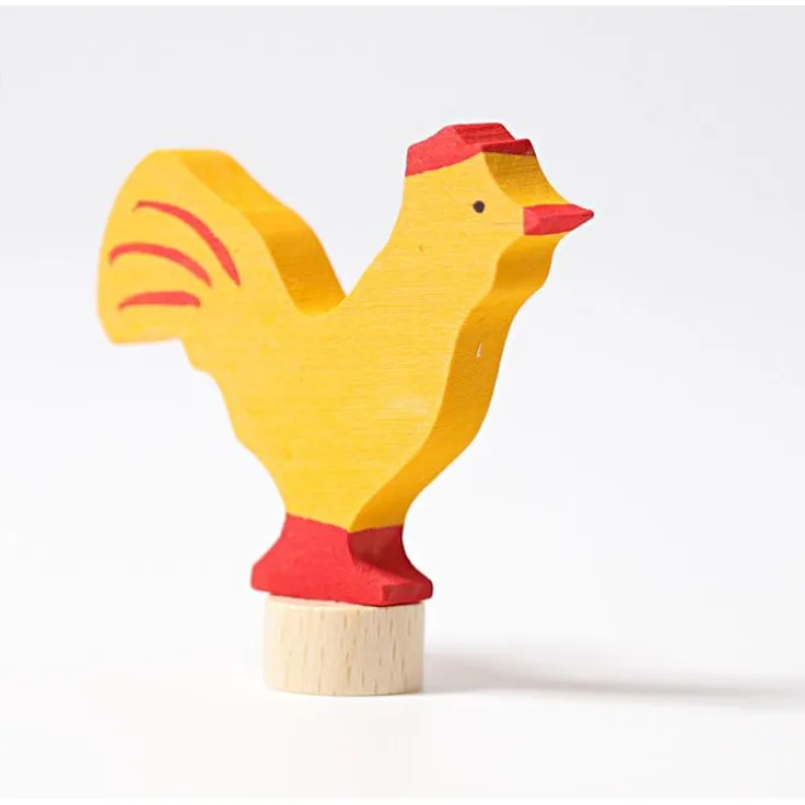 Steckfigur gelber Hahn -