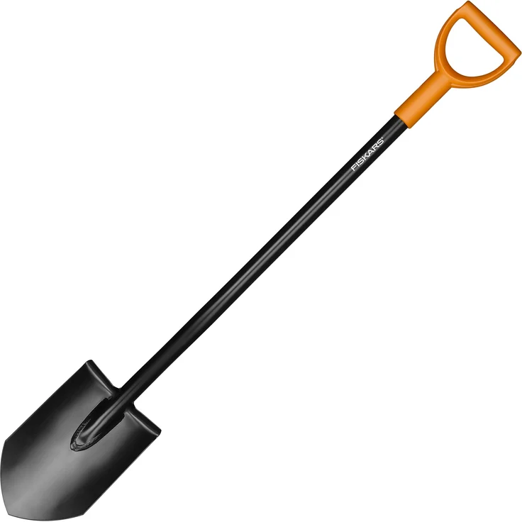 Fiskars Gärtnerspaten für harte, steinige Böden, Spitz, Länge 117 cm, Hochwertiges Stahl-Blatt-Kunststoff-Stiel, Schwarz-Orange, Solid, 1003455 – Bild 1