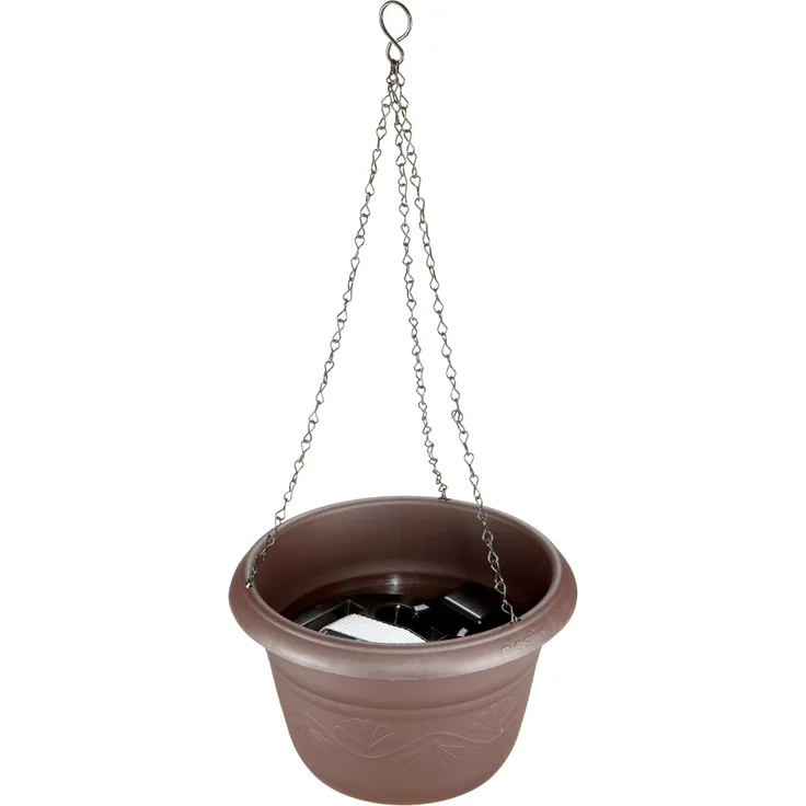 Plastia Blumenampel Siesta mit Dochtbewässerung, 25 + Kette, Farbe schokolade