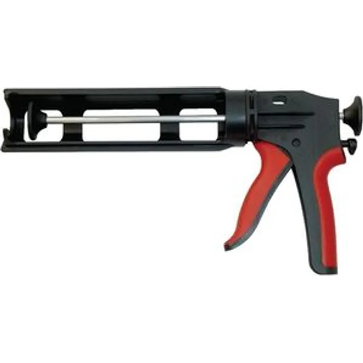 Quality Brand Handpresse Kunststoff f.310ml Kartusche schwarz/rot Robust drehbare schale