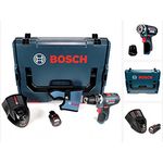 Bosch Professional GSR 12V-15 FC Akku-Bohrschrauber FlexiClick (1 x 2,0 Ah) mit Ladegerät in L-Boxx