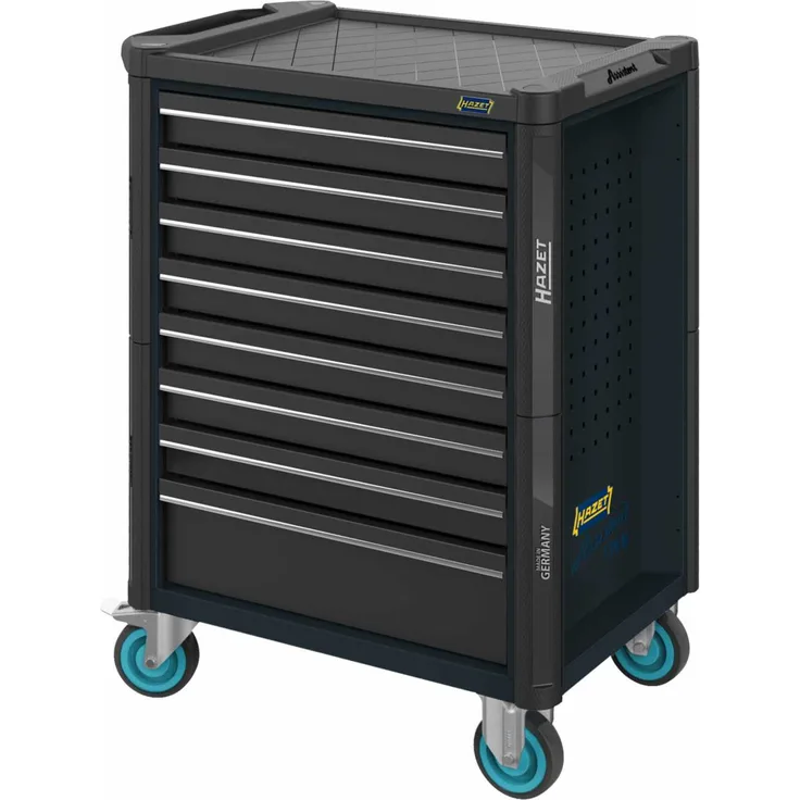 Hazet Werkstattwagen Assistent Schubladen flach: 7 x 77 x 522 x 398 mm Schubladen hoch: 1 x 162 x 522 x 398 mm (179N-8-RAL7021)