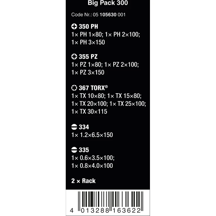 Wera Kraftform Big Pack 300, Schraubendreher Set 14-teilig, 05105630001 – Bild 5