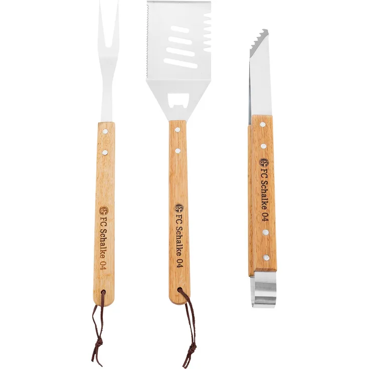 FC Schalke 04 Grillbesteckset Grillwerkzeug, Edelstahl, silber