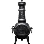 Buschbeck Feuerstelle, Gartenkamin Leaf, schwarz, 48 x 48 x 136 cm, 90109.000