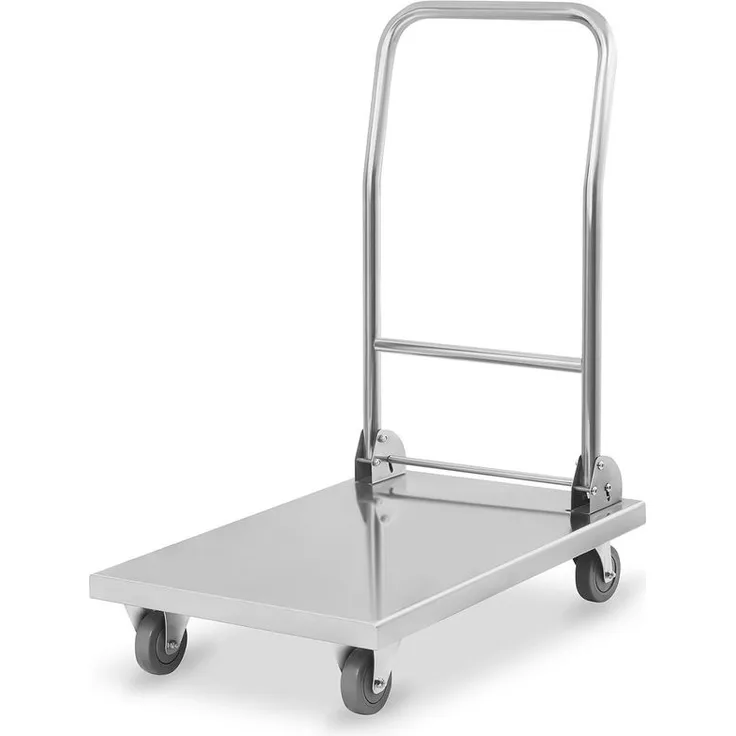 Transportwagen Plattformwagen Arbeitswagen Edelstahl 400 Kg Lagerwagen Sackkarre