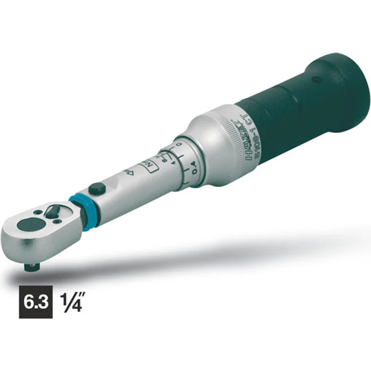 HAZET Drehmoment-Schlüssel (6,3 mm (1-4 Zoll) Vierkantantrieb, 2-10 Nm, feine Skaleneinteilung, ± 2% Genauigkeit in Betätigungsrichtung) 6108-1CT – Bild 1