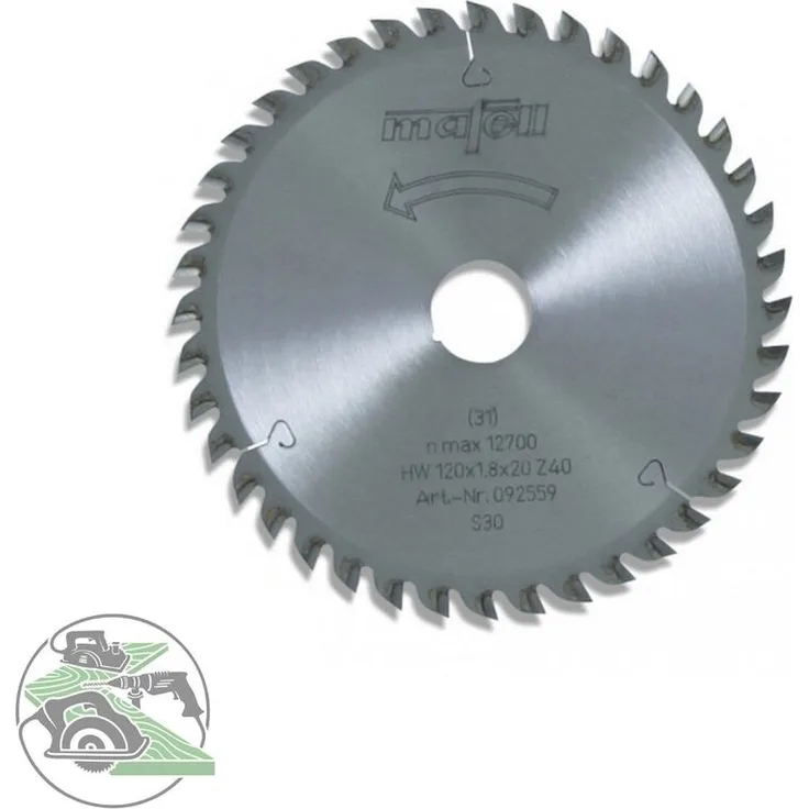 Sägeblatt HM 120 x 1,2 1,8 x 20 mm Z 40 FZ-TR KSS 300 KSP 40 092559 - Mafell
