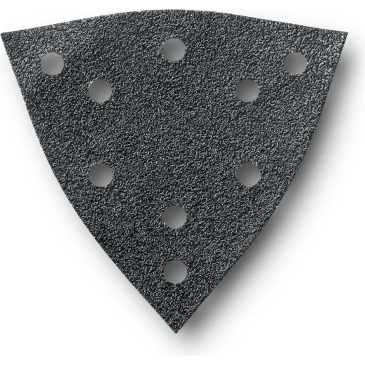 Fein 63717294020 Schleifblätter Korn 80 | Kantenlänge 130mm | universeller Einsatz auf nahezu allen Materialien | gelocht | Klettschnellbefestigung | hohe Abtrageleistung | 16 Stück, 1 V, Schwarz