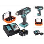 Makita DDF482RF1 Akku Bohrschrauber 18 V 62 Nm + 1x Akku 3,0 Ah + Ladegerät + 44 tlg. Bit Set