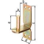 GAH-Alberts 311353 Kloben auf Platte | in den Ausführungen mit DI oder DII-Haken | galvanisch gelb verzinkt | Dornmaß Ø10 mm | Platte 90 x 30 mm