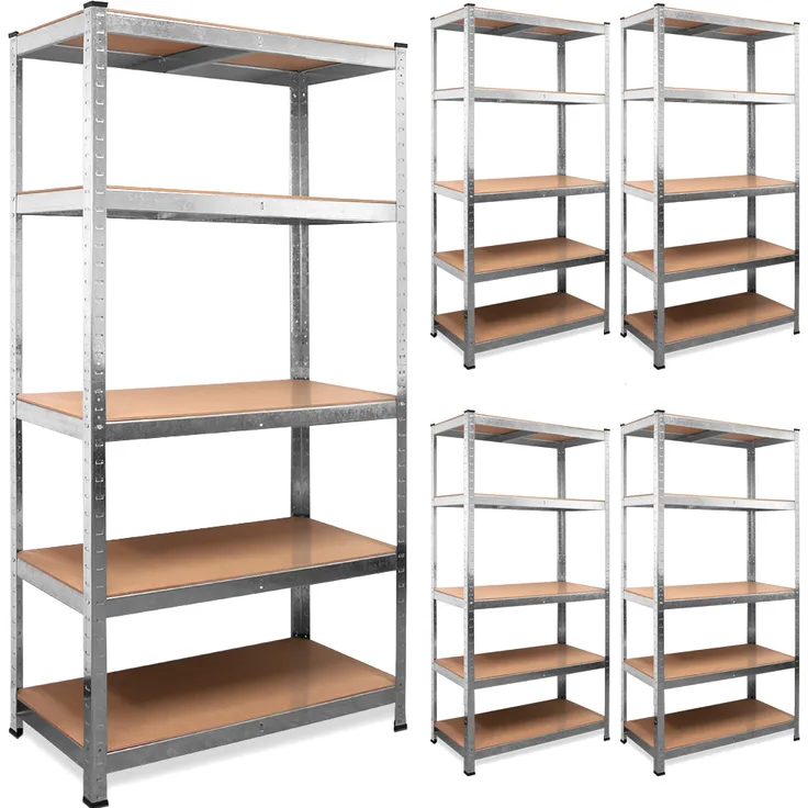 5x Schwerlastregal mit 5 Böden max. 875 kg - als Werkbank umbaubar