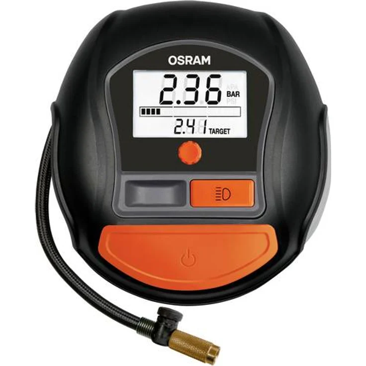 Osram Auto OTI1000 Kompressor Digitales Display, Überlastungsschutz, mit Arbeitslampe, Kabelfach-aufnahme – Bild 1