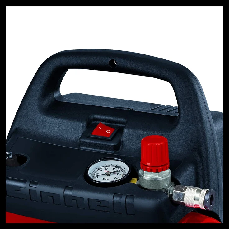 Einhell Kompressor TC-AC 190-6-8 OF ölfrei 1.100 W, max. 8 bar, öl-servicefreier Motor, 6 Liter Drucklufttank, Manometer, Schnellkupplung, Sicherheitsventil, Handgriff – Bild 10