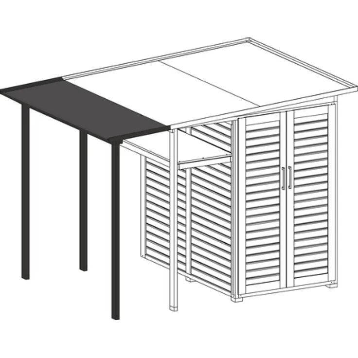 Anbaudach Garten (Q) Modul Family, BxT: 224 x 71 cm, Flachdach 4004581411916