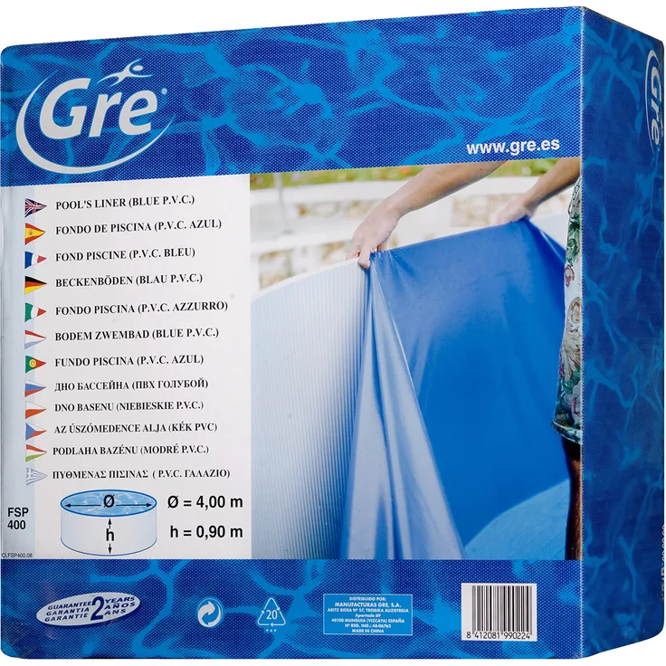 Gre FPR458 - Poolfolie für runde Pools, mit einen Durchmesser von 460 cm, Höhe 132 cm, blau