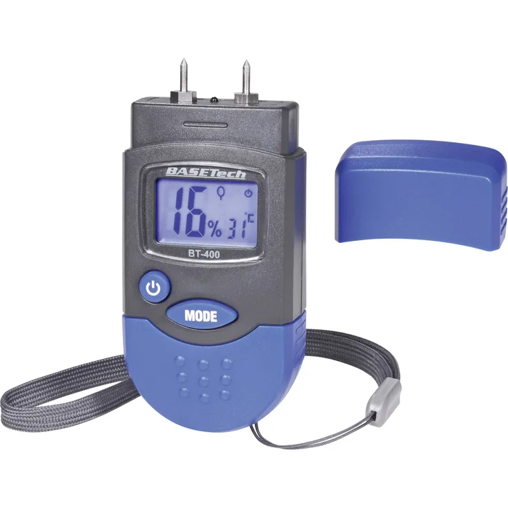 Basetech BT-400 Materialfeuchtemessgerät Messbereich Baufeuchtigkeit Bereich 0.2 bis 2.0% vol Messbereich Holzfeuchtigkeit