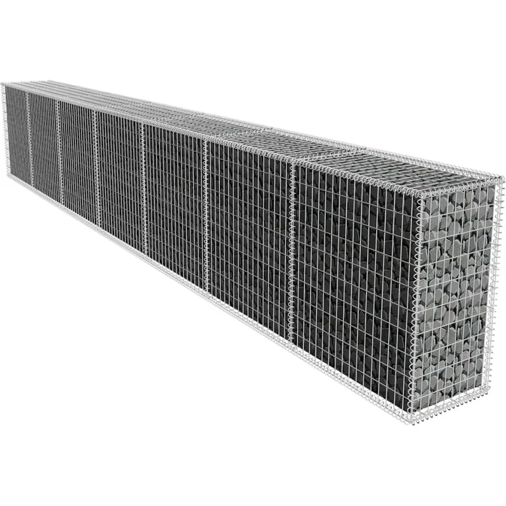 vidaXL Gabionenwand mit Abdeckung Verzinkter Stahl 10 x 5 cm - 10 x 10 cm (L x W)