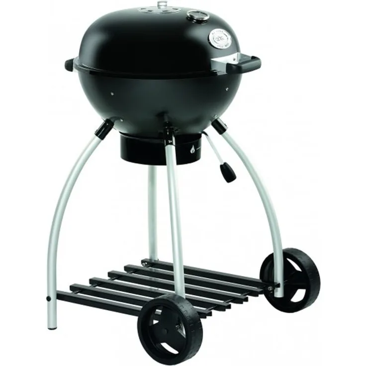 RÖSLE Holzkohle-Kugelgrill No.1 Sport F50, Hochwertiger Kohlegrill mit einstellbarer Luftzufuhr, Deckelscharnier, Deckelthermometer, stabiler Ablage, extra großer Grillfläche und Grillraum