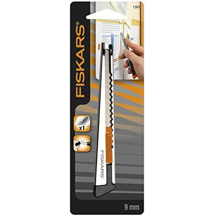 Fiskars Profi-Cuttermesser aus Metall, Flach, 9 mm, Orange-Metall, 1004619 – Bild 3