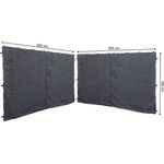 2 Seitenteile mit RV 300x195cm für Rank Pavillon 3x3m Seitenwand Anthrazit RAL 7012
