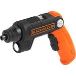 Black+Decker BDCSFL20C-QW Pivot Akku-Schrauber (3,6 V, 1,5 Ah Li-Ion, 3-Positionen-Handgriff, für eingeschränkte Platzverhältnisse, integrierte Taschenlampe, inkl. 2 Schrauberklingen)