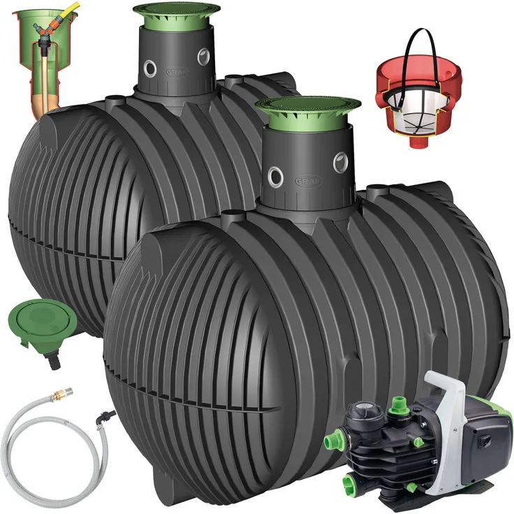 GRAF Regenwasser-Erdtank Carat 13000L Garten-Jet begehbar