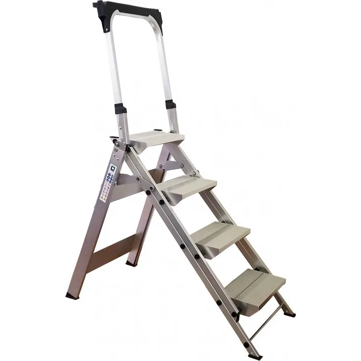 Aluminium Treppe klappbar Arbeitshöhe (max.): 2.9 m Günzburger Steigtechnik 53104 Silber 11.5 kg Silber
