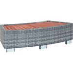 vidaXL Spa-Einstiegsstufe Grau Poly Rattan 92 x 45 x 25 cm