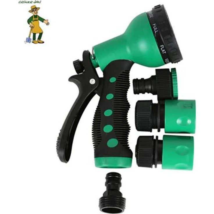Grüner Jan Multifunktions-Gartenbrause-Set Gartenspritze Handbrause Adapter 7 Funktionen