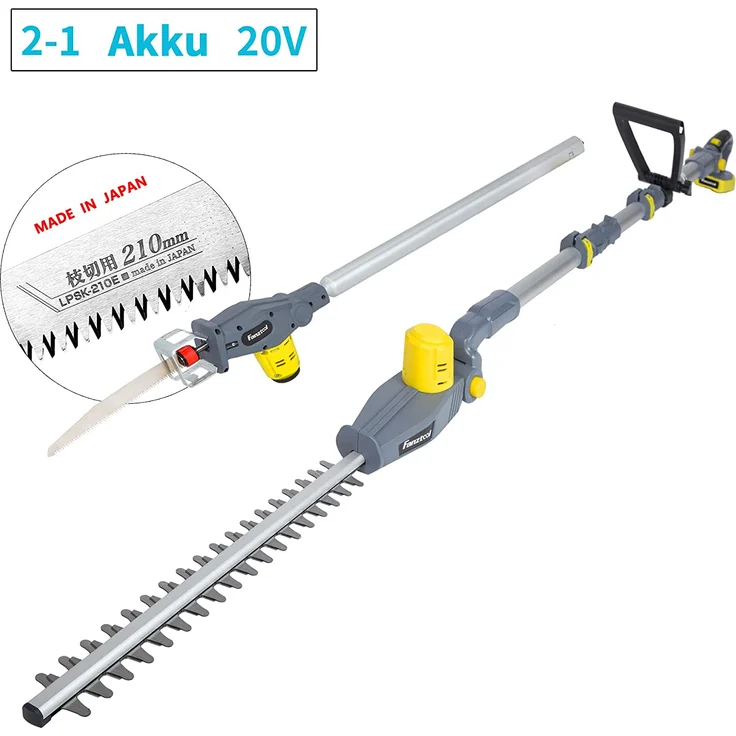 FANZTOOL 20V Li-Ion Akku 2-in-1 Hochentaster-teleskop Heckenschere mit 2Ah Akku & Ladegerät, Reichweite bis 5 m, 17 cm Schnittstärke, leichtes Gewicht 2,5 Kg – Bild 1