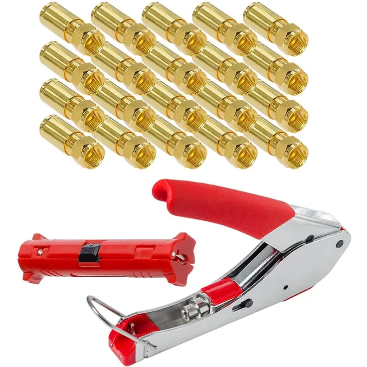 SET Kompression ( F-Stecker + Zange ) + Abisolierer